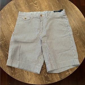 Polo Ralph Lauren Stretch Classic Fit Blue Striped Seersucker Shorts - Men's 30